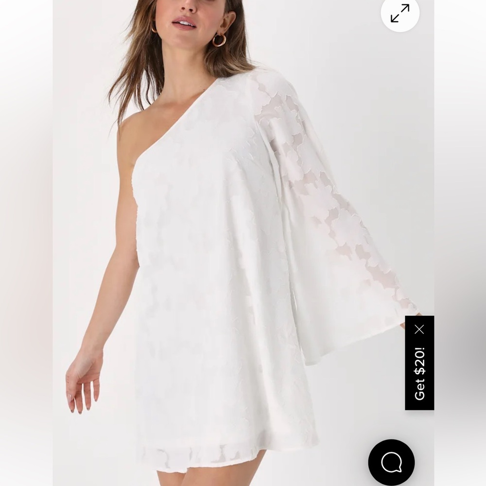 Lulu's White One-Shoulder Dress